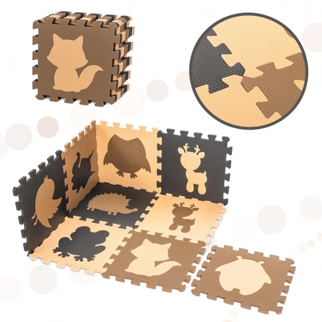 Educational Foam Puzzle Mat Brown and Beige