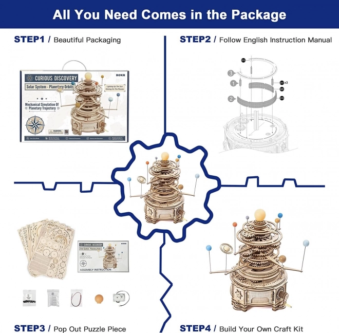 Rokr 3D Wooden Puzzle Solar System Orrery