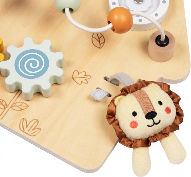 Tooky Toy Velká Dřevěná Manipulační Tabule Domek - Centrum Aktivit