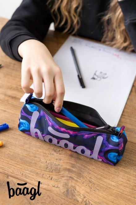 Baagl student pencil case marble