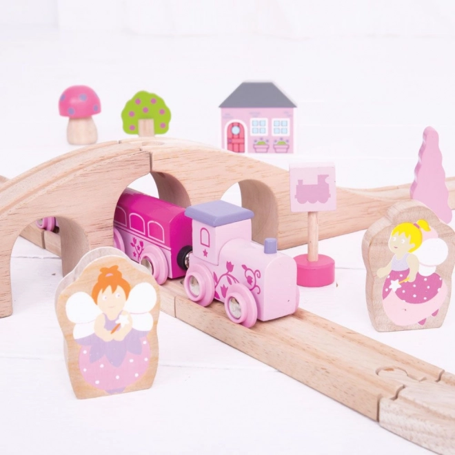 Bigjigs Rail Wooden Princess Train Set 35 Pieces