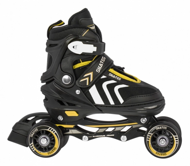 4-in-1 Skates Inline and Ice Skates for Kids Size 34-38 Yellow