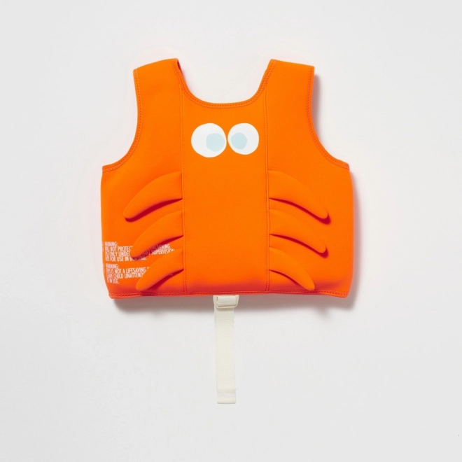 Swim Vest for Toddlers 2-3 Years - Sonny the Sea Creature Neon Orange