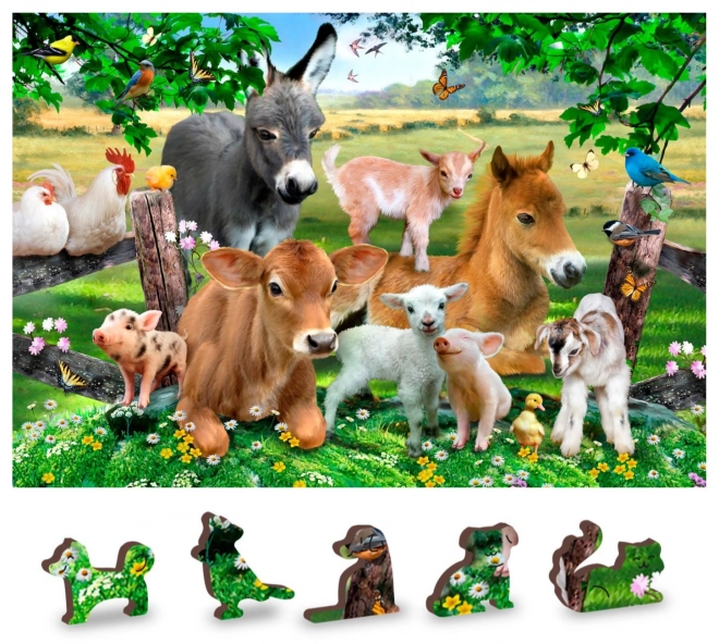 Wooden City Wooden Puzzle Farm Preschool 2-in-1, 75 Pieces Eco