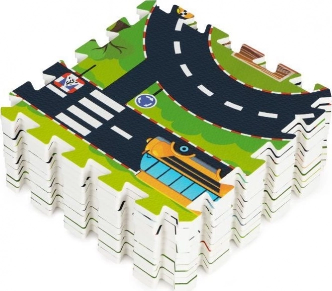 Children's Foam Puzzle Mat with City Roads