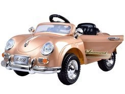 Kids Retro Electric Car with Remote Control – Gold