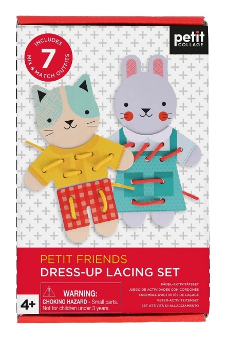 Petit Collage Dress-Up Lacing Set with Cat and Bunny