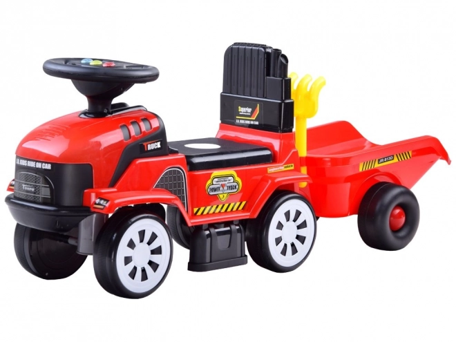 Ride-On Tractor with Trailer – red