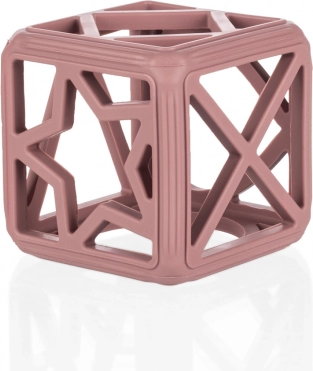 Silicone Teether Square, Old Pink