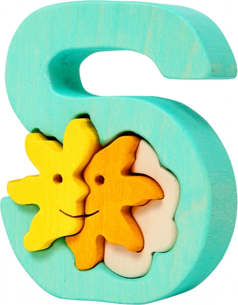 Houten letter S met zonnetje – inlegpuzzel FAUNA