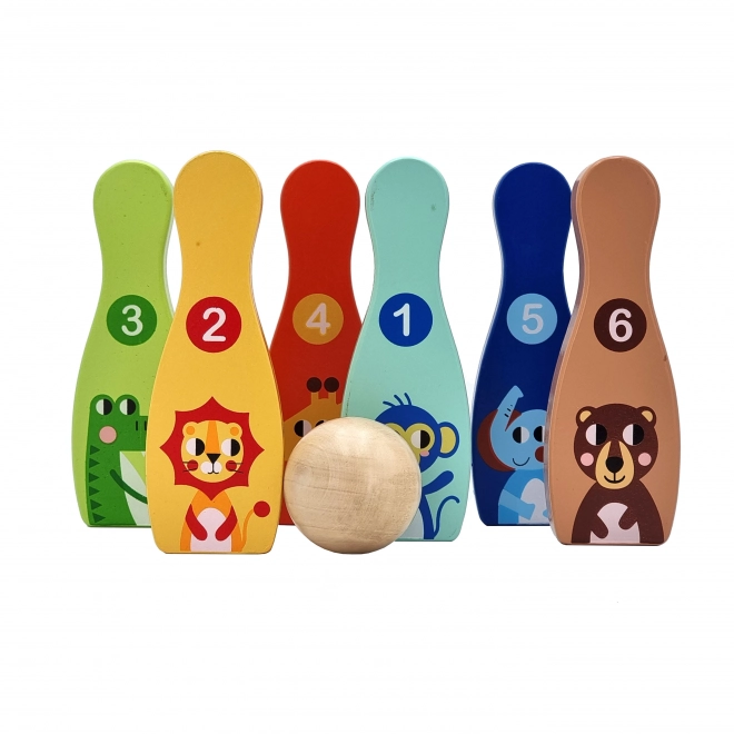 Gioco del Bowling in Legno per Bambini