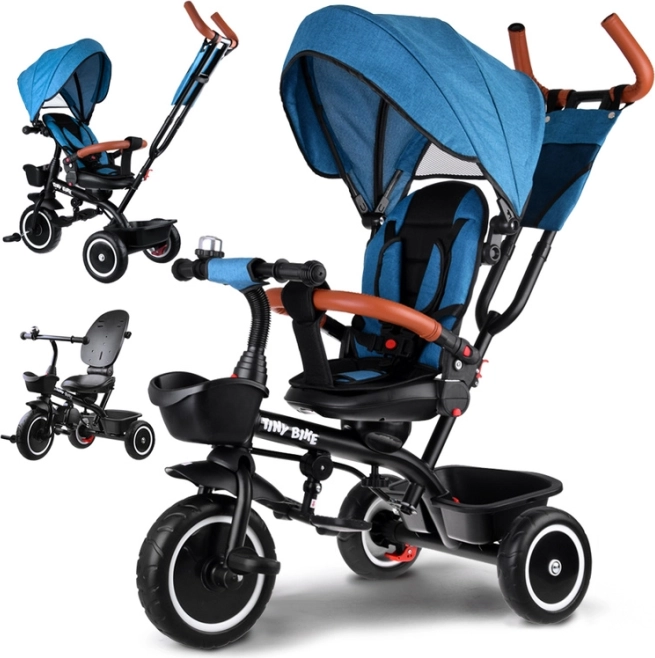 Tricycle enfant 3-en-1 avec siège pivotant et auvent TINY BIKE – Vert