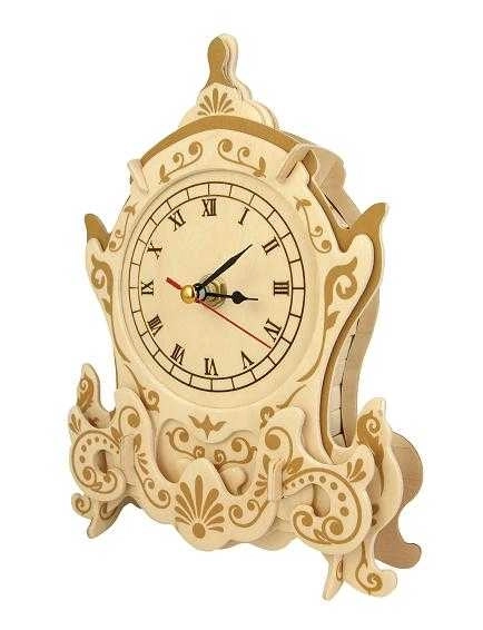 Woodcraft 3D Wooden Clock Puzzle Elf