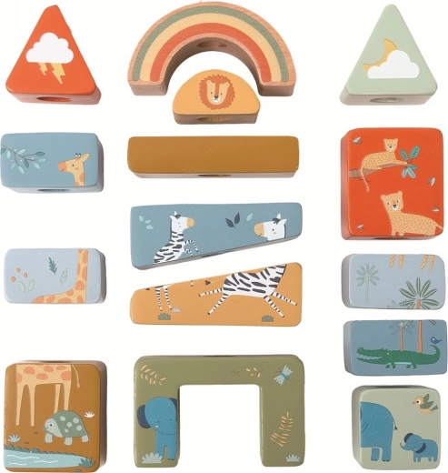 Costruzioni creative con gli animali del Safari