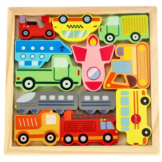 Wooden Educational Puzzle Shape Sorter Vehicles