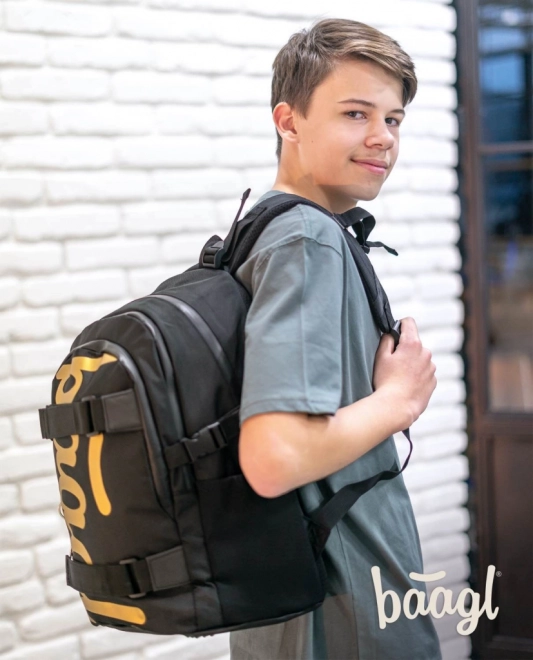 School Backpack Skate Gold