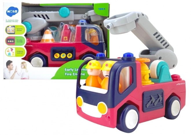 Educational Interactive Fire Truck Toy with Lights and Sound