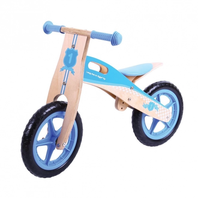 Blue Wooden Toddler Ride-On Bike