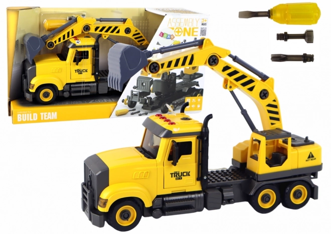 Yellow Crane Truck Toy with Interactive Features