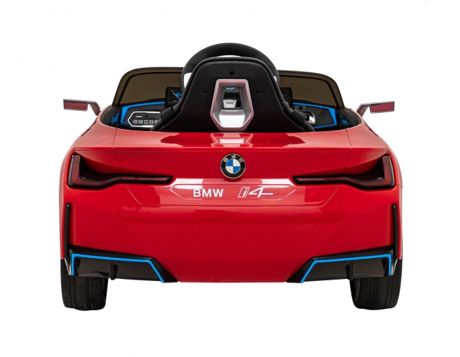 Auto BMW i4 na akumulátor pre deti biele – Červené