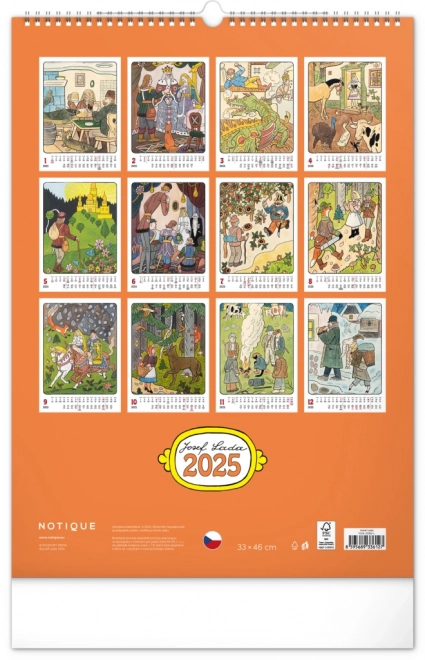 Wall Calendar Josef Lada 2025