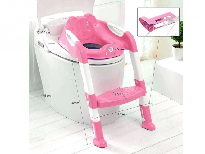 Pink Step Toilet Trainer with Adjustable Height