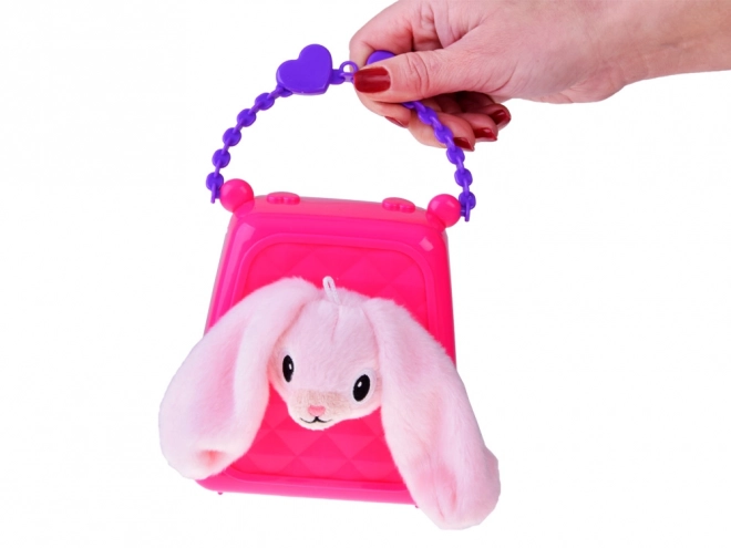 Charming Handbag with Plush Bunny Toy