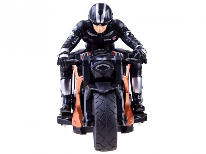 Remote Control Sports Motorcycle with Rider – orange