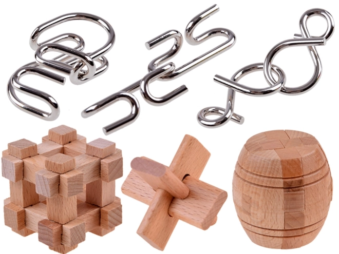 Metal Brain Teaser Puzzle Set