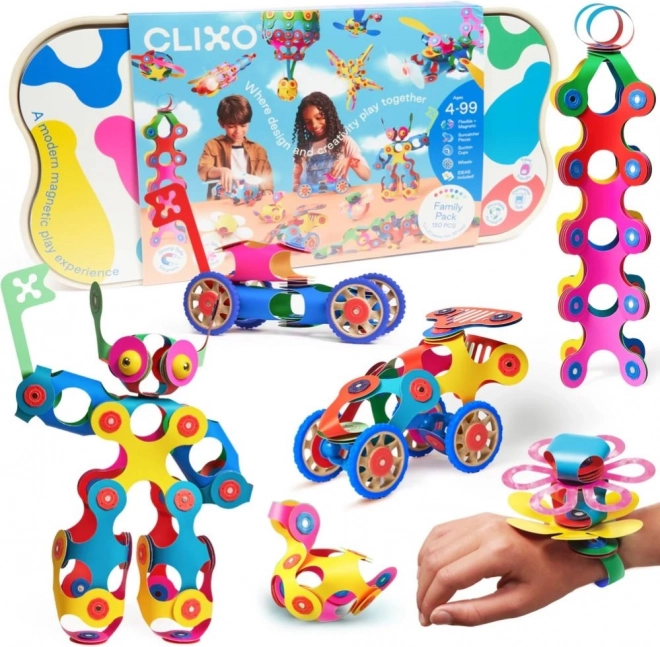 Magnetické stavebnice Clixo Family Pack - 150 dílků