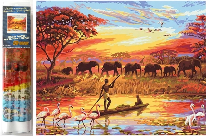 Diamond Painting Elephant Herd 30x40 cm