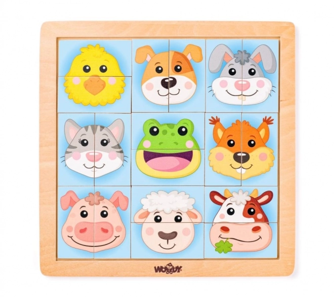 Farm Animals Colorful Faces Puzzle