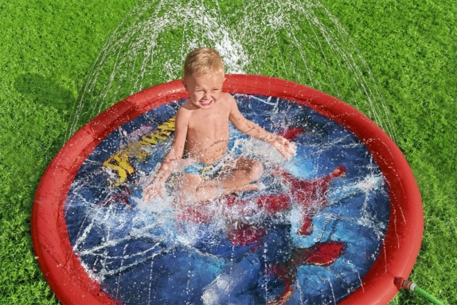 Inflatable Splash Mat with Fountain featuring Spider-Man