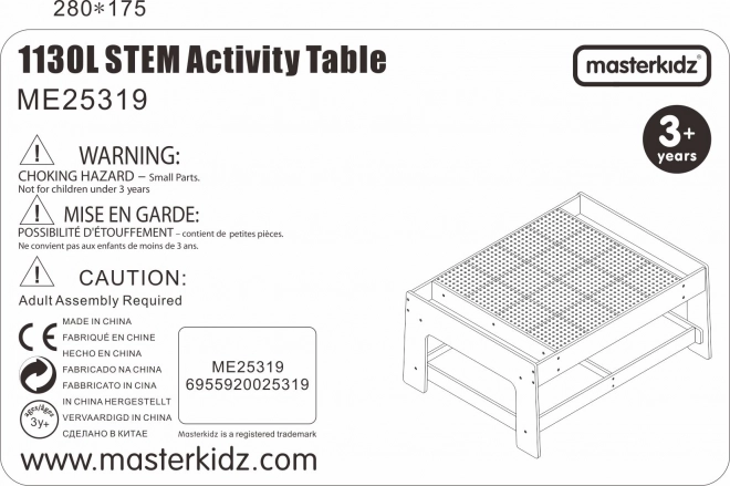 Masterkidz Wooden Educational Table with Accessories STEM Wall