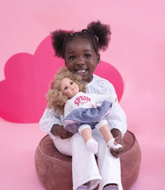Realistic Doll Llorens Elena with Soft Textile Body - 35 cm