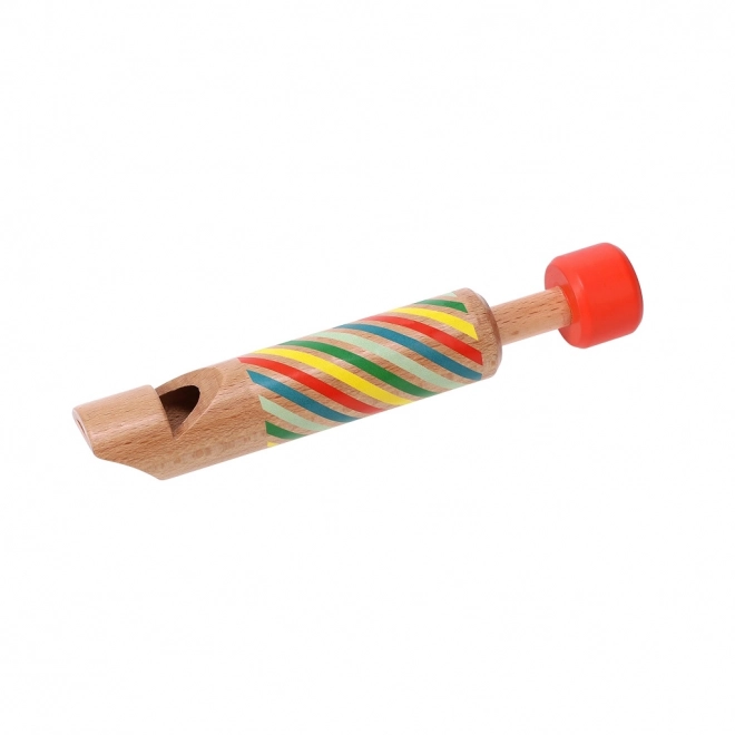 Wooden Whistle with Rainbow Stripes