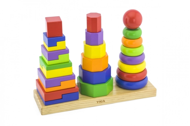 Wooden Stacking Pyramid Toy