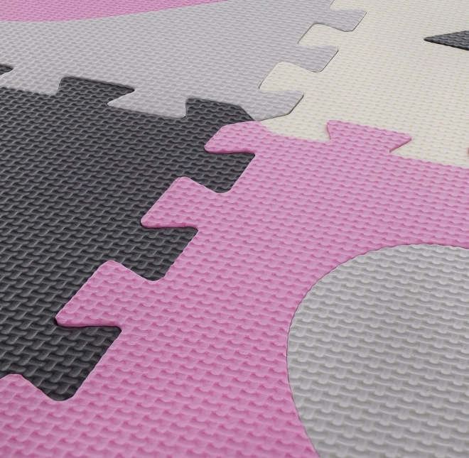 Foam Puzzle Gray-Pink Hearts and Stars