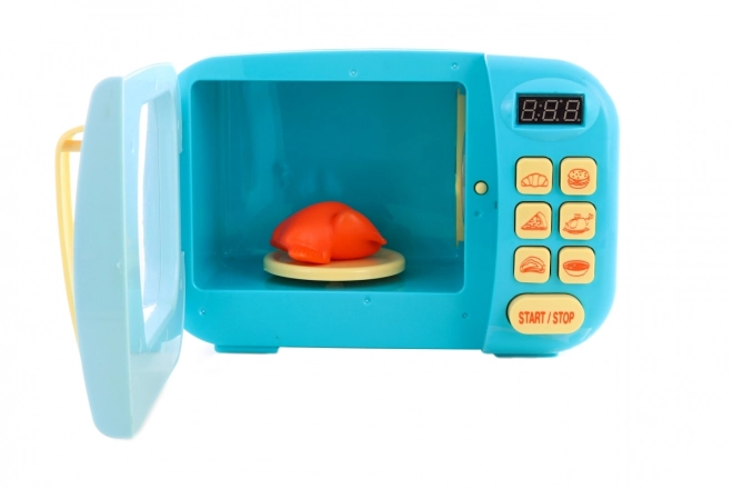 Blue Battery-Powered Microwave Toy