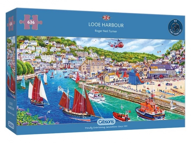 Gibsons Panoramic Jigsaw Puzzle Looe Harbour Cornwall