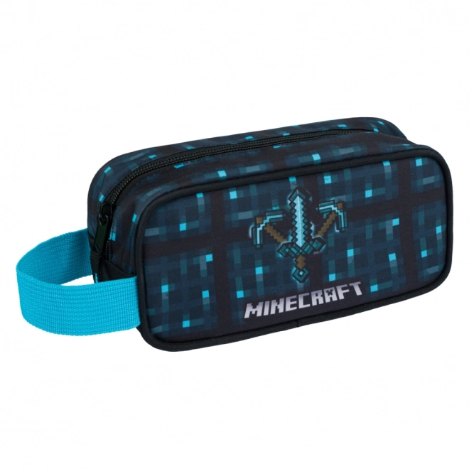 Minecraft Pencil Case with Axe and Sword Design