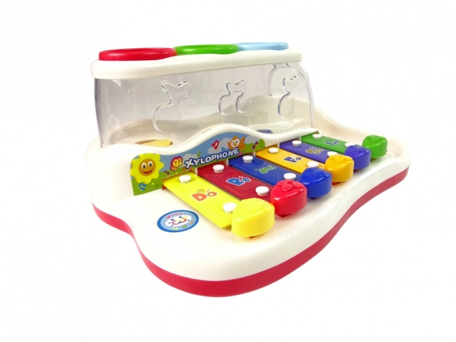 Educational Xylophone with Hammer and Colorful Balls