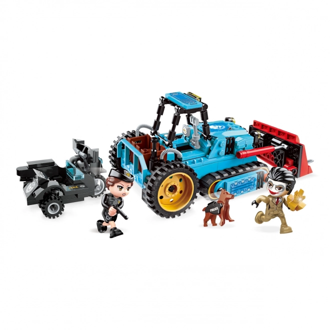 Qman Police Bulldozer Adventure Set