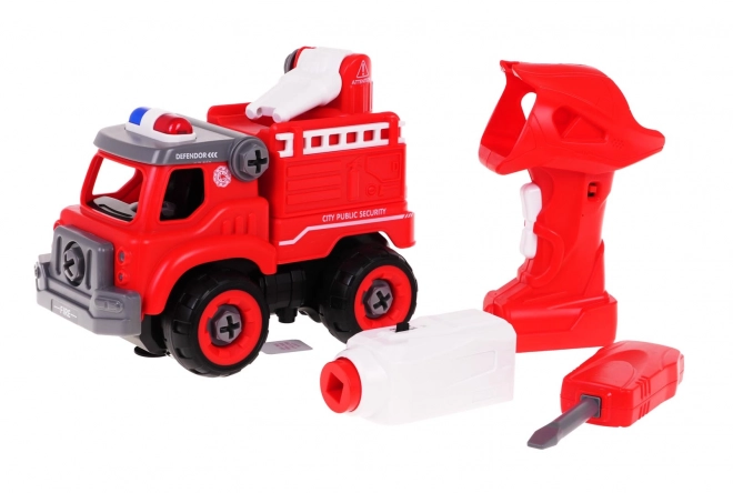 Interactive Fire Truck Toy with Drill and Screwdriver