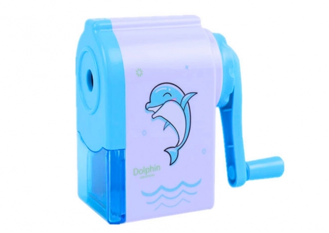 Hand Crank Dolphin Blue Sharpener