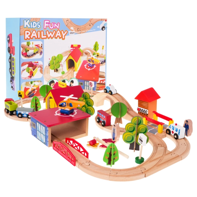 Mega Wooden Train Set 69 Pieces