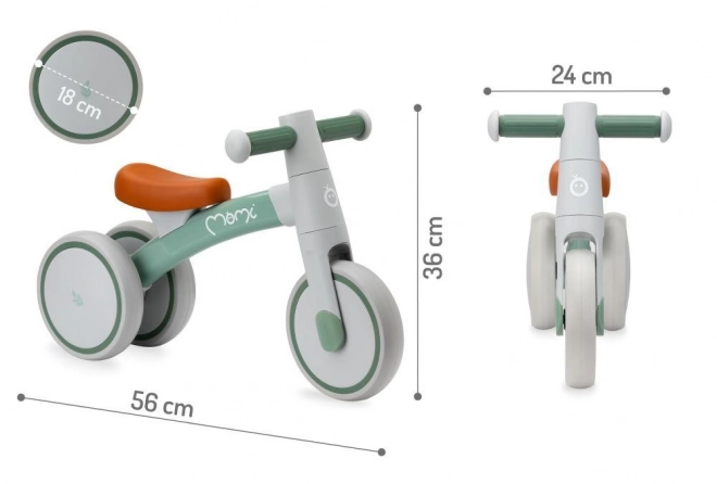 Green Kids Balance Bike MoMi Tedi