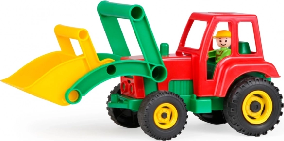 Színes műanyag traktor első kanállal
