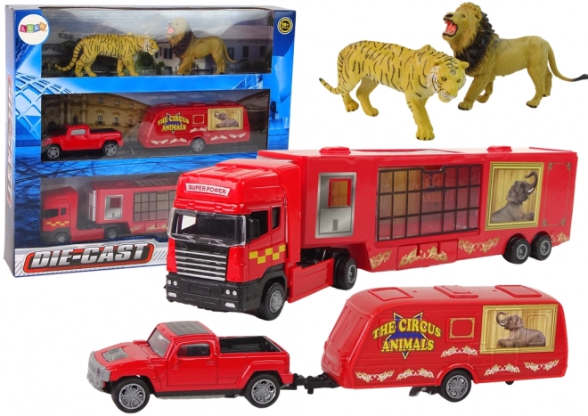 Circus Animal Transport Truck Set