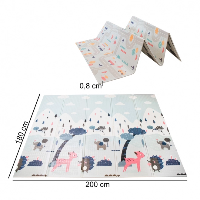 Educational Double-Sided Folding Play Mat - Forest and Road